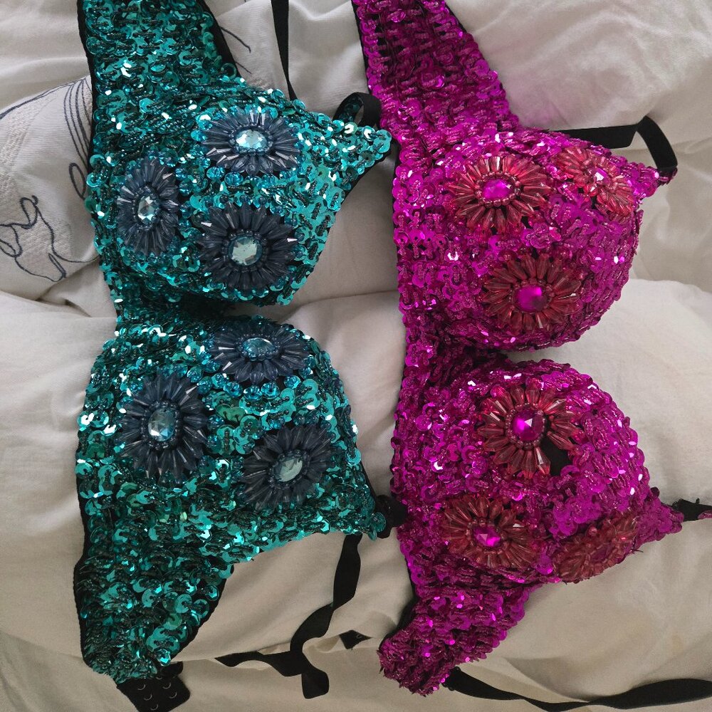 Blue bedazzled bra accessories - Picture 4 of 9